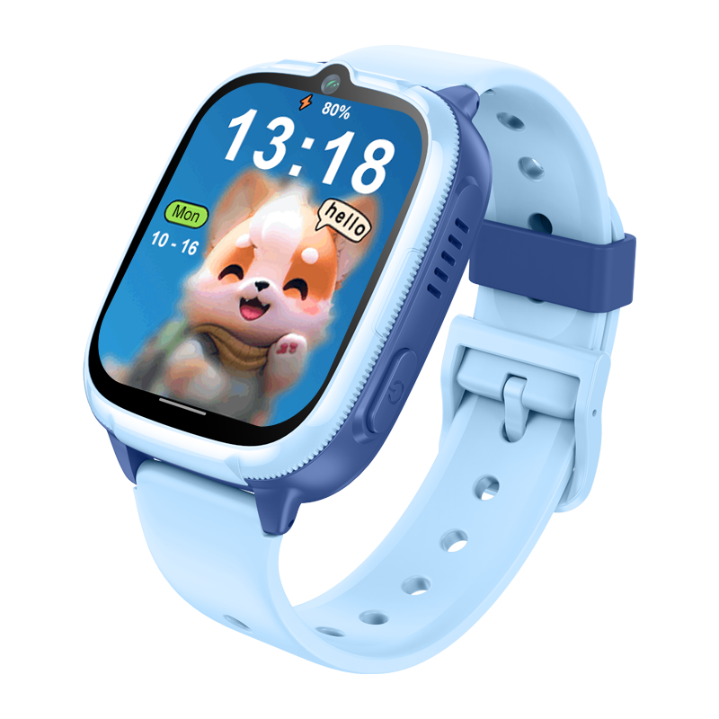 Montre connectée pour enfant Wearintell D53 avec GPS, 4G, appels vidéo et étanchéité IPX7, affichage clair et design coloré